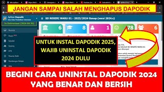 CARA UNINSTAL DAPODIK 2024 YANG BENAR DAN BERSIH [upl. by Laughton]