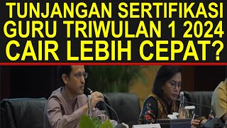 Tunjangan sertifikasi guru triwulan 1 2024 TKSDSMPSMASMK pencairan lebih cepat pada April 2024 [upl. by Adnohs]