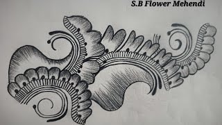 New very beautiful Pencil Shading Drawing Flower Mehandi Design pencil Art [upl. by Jinny526]