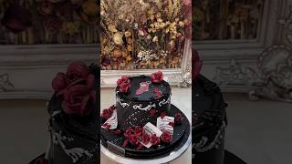 Dark Black Cake making blackpink combo cake cakedecorating dark style [upl. by Suertemed]