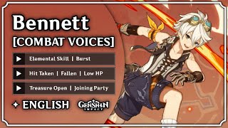 Bennett  All Combat Voice Lines ENGLISH Voice Over  Genshin Impact  M0har1b [upl. by Aivirt]