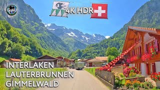 DRIVING IN SWITZERLAND 🇨🇭 Interlaken Lauterbrunnen Gimmelwald  Amazing Alps Road Trip 4K HDR [upl. by Vala]