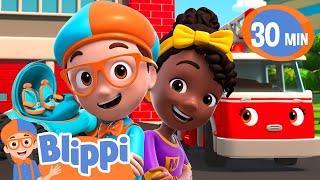 Road Trip To The Fire Station  Blippi and Meekah Podcast  Blippi Wonders Educational Videos [upl. by Redienhcs]