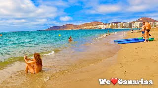 Gran Canaria Las Palmas Las Canteras Beach Life August  We❤️Canarias [upl. by Aseefan]