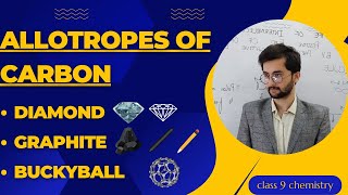 Allotropes of Carbon  Diamond Graphite Buckyball   chapter 5  class 9 chemistry [upl. by Kriste]