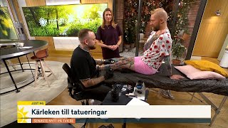 ”Gaytenoren” tatuerar sig i studion ”Som att gå på spa”  Nyhetsmorgon  TV4 amp TV4 Play [upl. by Niwle]