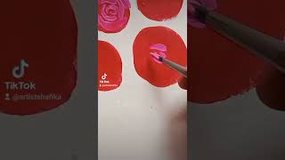 Easy Camellia flower drawing with acrylic paint 🎨🖌️💮🌸🏵️ [upl. by Naihtsirc]