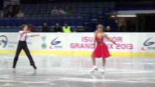 1 C MOSCHENI  A LUKACS HUN  ISU JGP Czech Skate 2013 Junior Ice Dance Short Dance [upl. by Seuqram]