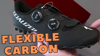 Carbon Mountain Bike Shoe With a Flexible Toe  Specialized Recon 30 [upl. by Kat262]