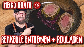 Rehkeule entbeinen und Roulade wickeln 🔴🔪 Fleischwerkstatt Heiko Brath [upl. by Aphra]