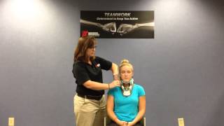 Greensboro Orthopaedics Cervical neck Collar Application with Samantha Bronson PT DPT [upl. by Ferdinande]