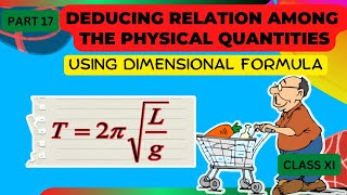 Deducing Relation Among the physical quantities class 11 using Dimensional Analysis [upl. by Klusek350]