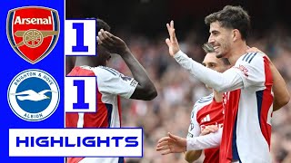 RICE RED CARD🔴 Arsenal vs Brighton 11 Extended HIGHLIGHTS [upl. by Trever]