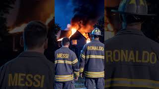 Messi and Ronaldo save Neymar from fire 🔥 football fire [upl. by Epotimet880]