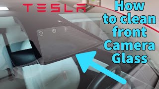 How to clean front camera condensation from a Tesla tesla [upl. by Ahsiuqet]