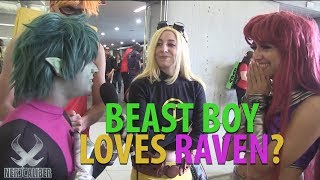 BEAST BOY Loves RAVEN Teen Titans Cosplay at New York Comic Con 2017 [upl. by Turne]