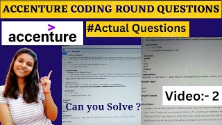 Accenture Coding QuestionsCoding Questions asked in Accenture Part 2accenturecodingquestions [upl. by Adamec69]