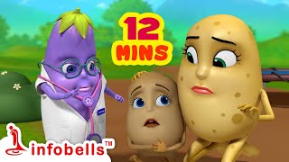 ஐந்து உருளைக் குட்டிகள் கட்டிலில் குதித்தது  Tamil Rhymes for Children  Infobells [upl. by Raddy]