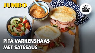 Wat eten we Pita varkenshaas met satésaus [upl. by Padraic]