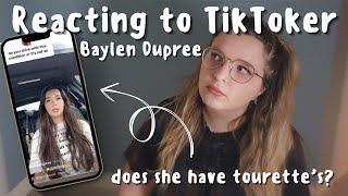 Girl With Real Tourettes Reacts To TikToker Baylen Dupree [upl. by Alodi902]