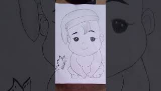 viral easy drawing beautiful short drawing cute baby drawing shortviral m dsp art💜 [upl. by Yelsnik644]