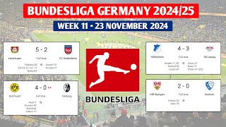 Results and Standings Bundesliga Germany week 11 • Updated 23 November 2024 [upl. by Arbe]