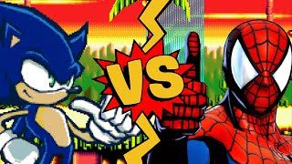 MUGEN Battles  Sonic the Hedgehog vs SpiderMan [upl. by Ydnam]