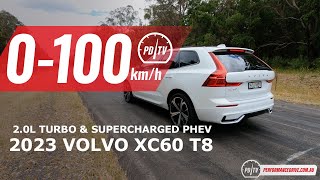 2023 Volvo XC60 T8 0100kmh amp engine sound [upl. by Anilegna]