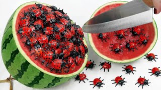 Stop Motion Cooking Make beetle mukbang salad from watermelon ASMR Unusual Cooking Funny [upl. by Any]