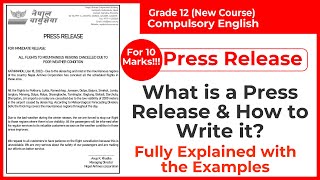 What is Press Release How to Write a Press Release Compulsory English Grade 12 Writing Task 3 [upl. by Aicittel]