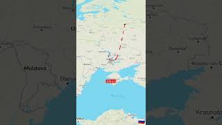 Distance between Moscow to Varna Bulgaria moscowregion aviation ukrainerussiaborder automobile [upl. by Ylenats]