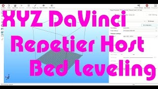 XYZ DaVinci 10A 3D Printer Running Repiter Host 092 Bed Leveling [upl. by Ferree]