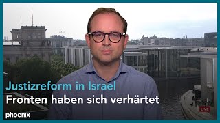 Julius von FreytagLoringhoven zur geplanten Justizreform in Israel am 240723 [upl. by Leehar]