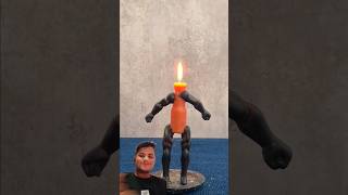 Sar per Aag wala robot kaisa hai easycandle sculpture clay candleholder art candleman diy [upl. by Ateiram]