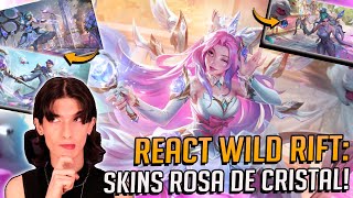 REAGINDO Ã€S SKINS ROSA DE CRISTAL SERAPHINE GWEN E MAIS  ZAHRI WILD RIFT [upl. by Areem886]