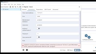 How to fix unable to connect to server connection failed pgadmin [upl. by Anitsyrhc]