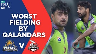 Worst Fielding By Qalandars  Karachi Kings vs Lahore Qalandars  Match 27  HBL PSL 6  MG2L [upl. by Thacker173]