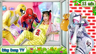 TEAM SPIDERMAN vs BAD GUY JOKER HARLEY QUINN  SpiderMan got tricked  LIVE ACTION MORE [upl. by Ahsiemak434]