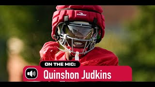 Ohio States Quinshon Judkins on sharing the workload with TreVeyon Henderson [upl. by Yzdnil617]