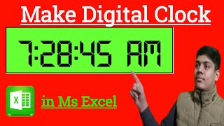 How to Make a Digital Clock in Ms Excel Using VBA With very Easy and simple Method [upl. by Lienad]