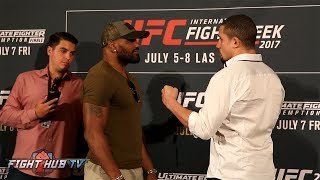 UFC 213  Yoel Romero vs Robert Whittaker Full Face Off Video [upl. by Orianna]