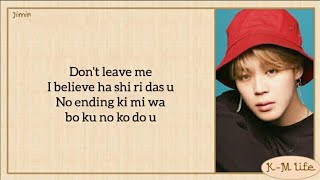 BTS  Dont Leave Me Easy Lyrics [upl. by Rufena126]