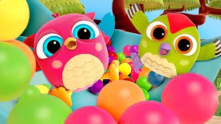 Hop Hop the owl teaches Peck Peck how to use the lift Baby cartoons for kids Cartoon collection [upl. by Lerad]