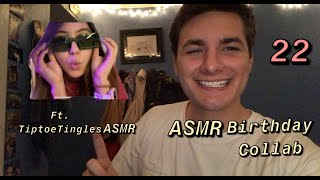 ASMR  Birthday Collab Hand Sounds Visuals Tapping Ft TiptoeTingles [upl. by Yettie]