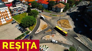 REȘIȚA DIN DRONĂ ❌ LINIA DE TRAMVAI CENTRU DOMAN PASAJUL NERA SENS GIRATORIU ROGGE ❌ 27052024 [upl. by Bitthia]