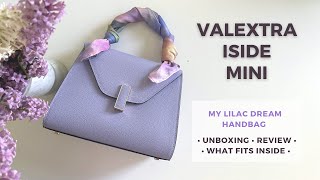 Valextra Iside Unboxing amp Review 💜 My Dreamy Lilac Handbag 🤍 Timeless Italian Handmade Leather Bag [upl. by Innattirb]