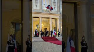 US Presidentelect Donald Trump arrives at Élysée Palace and shakes hands with President Macron [upl. by Lothario]