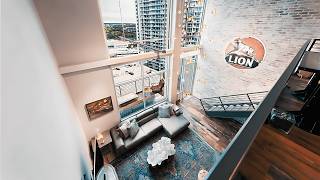 INSIDE A 9000MO TwoStory Loft with Panoramic Views  Austin City Lofts  For Rent [upl. by Akemeuwkuhc]