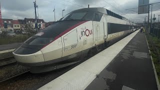 TGV inOui 7369  TGV R 550 en gare SNCF de Lens [upl. by Eicyak]