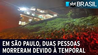 Duas pessoas morreram devido à temporal em São Paulo  SBT Brasil 130124 [upl. by Dehlia711]